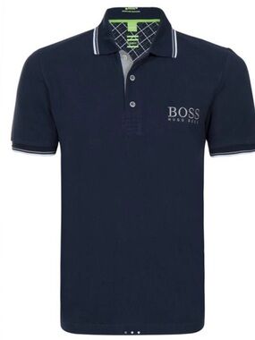 Hugo Boss Men's Navy Polo with Contrast Trim